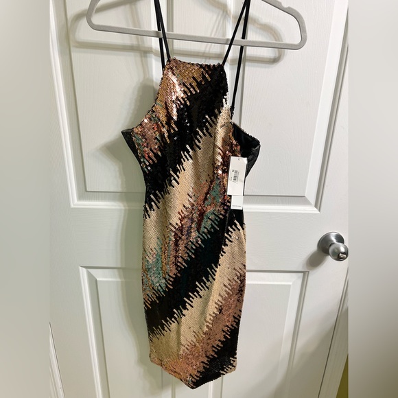 NWT Black and Copper Sequin Dress-Size 5/6 - Picture 3 of 9